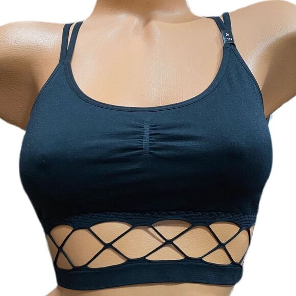 Victoria’s Secret Seamless Unlined Lattice waist bralette bra Black Medium - Picture 5 of 5